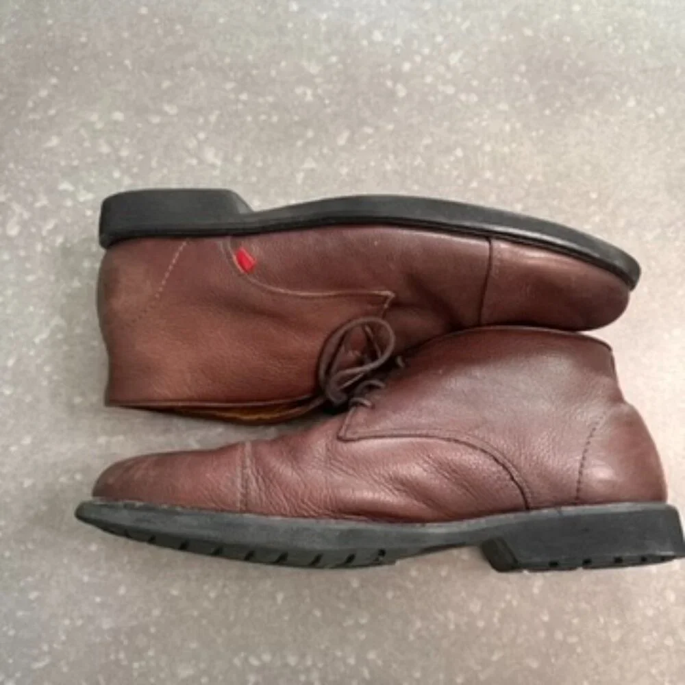 Burgundy Leather Cap Toe Chukka Boots – Size 12